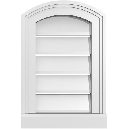 Ekena Millwork Arch Top Surface Mount PVC Gable Vent w/ 2"W x 2"P Brickmould Sill Frame, 12"W x 16"H GVPAR12X1603SN